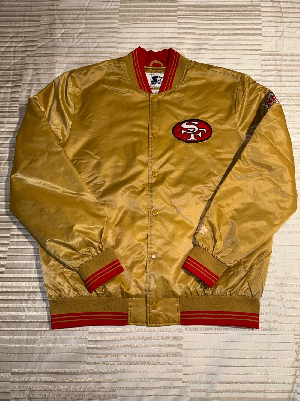 STARTER Gold San Francisco 49ers Bomber Jacket